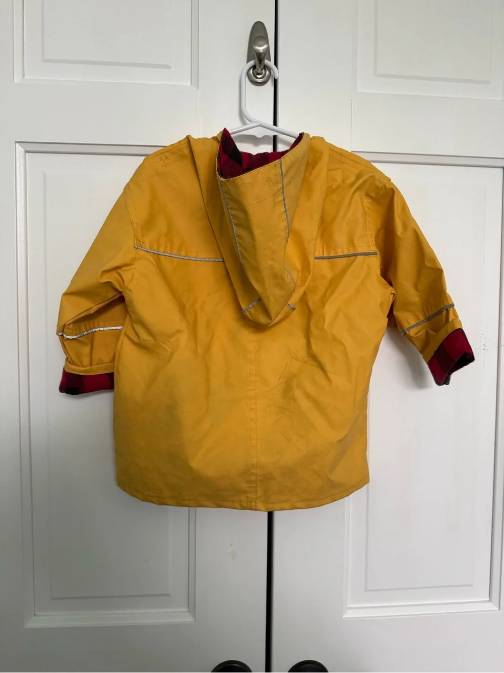 Wippette Kids' Yellow Hooded Raincoat with Red Lining